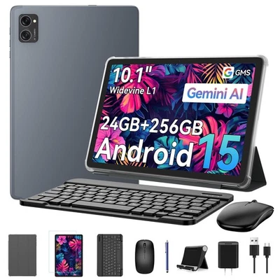 Tablet 10 inch,Android 15 Tablet–Gemini AI,24GB RAM+256GB ROM+2TB,Keyboard & ... - Image 1 of 4