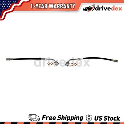 Pair Dorman - First Stop Brake Line Hose Fits 2011 2012 2013 Dodge Durango - Image 1 of 4