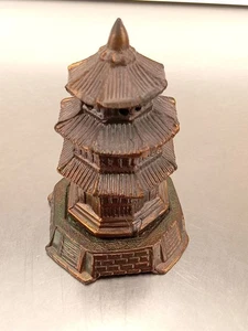 4 Zoll alte China Kupfer Dynastie Pagode Turm Buddhistische Pagode Räuchergefäß Räuchergefäß - Bild 1 von 5