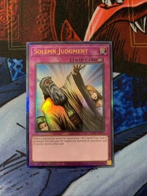 Solemn Judgment 1st Edition Prismatic Ultimate Rare RA02-EN075 Yu-Gi-Oh! - Image 1 of 4