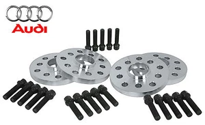 4 Pc Set Audi 5x112 MM ( 20 MM Thick ) Wheel Spacers W/ 14x1.5 50 MM Black Bolts - Picture 1 of 6