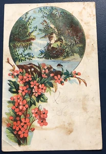 Flowers And Water Victorian Trade Card VTC 8 - Picture 1 of 2