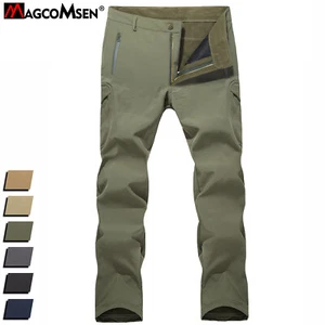 Men's Winter Pants Water Resistant Fleece Lined Softshell Snowboard Skiing Pants - Picture 1 of 55