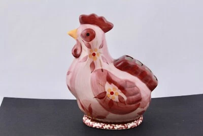 TEMPTATIONS ROOSTER MEASURING SPOONS RED FLORAL PATTER NO SPOONS - Image 1 of 4