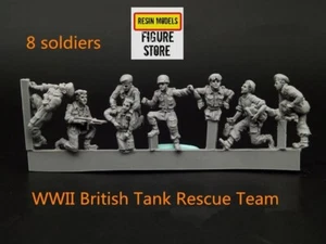 Kit Modelo Resina Escala 1/72 8 Soldados Equipo Británico de Rescate de Tanques Segunda Guerra Mundial Sin Pintar - Imagen 1 de 3