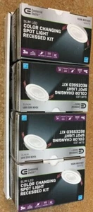 Lot of 4 Commercial Electric 3 In. Slim LED Spot Light Recessed Kit White New - Picture 1 of 4