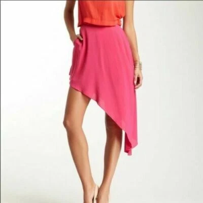 Falda Asimétrica Cardenal Roja BCBGeneration Gasa Talla 6 Nueva con Etiquetas Foto 1 de 4