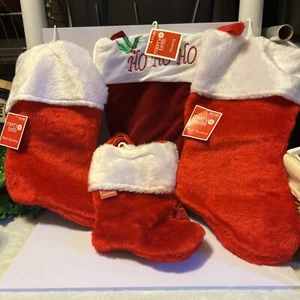 4 Weihnachts Plüsch Strümpfe New Old Stock mit Etikett - Bild 1 von 8