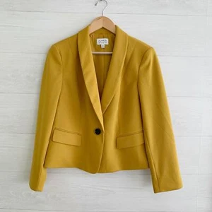 Jones Studio - Blazer suave amarillo mostaza de un solo botón, 12P - Imagen 1 de 6