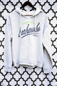 Seattle Seahawks women's heather gray hooded v-neck w/ pocket sweatshirt by '47 - Picture 1 of 5