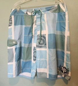 Quicksilver Size 36 Board Shorts Swim Trunks Blue Green  - Picture 1 of 5