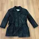Wilson's Pelle Studio Women's Leather Medium Black Belted Jacket