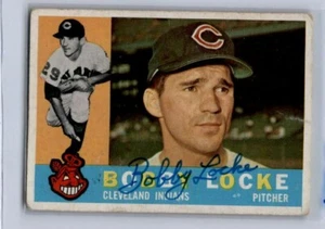 BOBBY LOCKE 1960 TOPPS #44 HARD SIGNED AUTOGRAPH CLEVELAND INDIANS *11261 - Picture 1 of 2