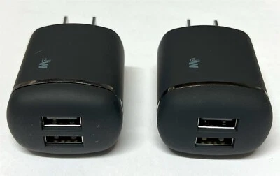 Lote de (2) Cargador de Pared Solo Inalámbrico 3.4 Amp Doble Puerto USB - Negro Foto 1 de 2