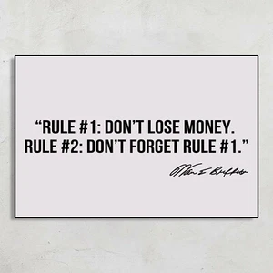 Warren Buffet Signature Money Rules on Stocks Market For Traders Poster No Frame - Picture 1 of 5