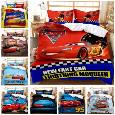 Juego de funda de edredón cama individual/doble/queen/rey Cars Lightning McQueen Collection #2 Foto 1 de 4