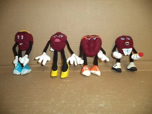 California Raisins Bendy Plush Dolls 1988 -  Applause   Lot of 4 - Picture 1 of 4