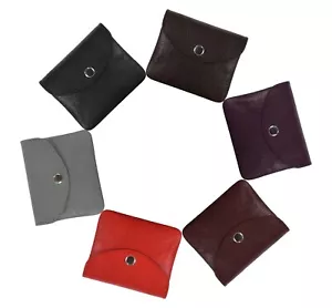 Handmade Pouch Genuine Leather Small Card Cash Wallet Pouch Stud Snap Purse 0877 - Picture 1 of 19