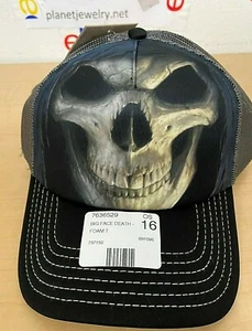 The Mountain BIG FACE DEATH Skull Reaper TRUCKER Cap HAT Adjustable Fit NWT - Picture 1 of 9