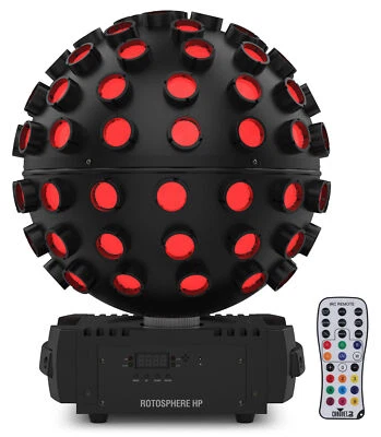 Chauvet DJ Rotosphere HP RGBW+CMYO LED DMX Rotating Mirror Ball Simulator+Remote - Image 1 of 4