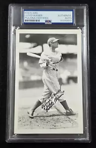 LLOYD WANER Signed Real Photo Postcard-HOF-PITTSBURGH PIRATES-PSA - Picture 1 of 4