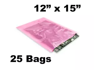 25x Antistatische Taschen 12 Zoll x 15 Zoll 2 Mil große rosa Polybeutel offene Hauptplatine - Bild 1 von 1