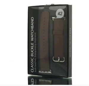 GENUINE LEATHER WATCH BAND STRAP FOR APPLE WATCH + CLASSIC BUCKLE 42MMM - Bild 1 von 9