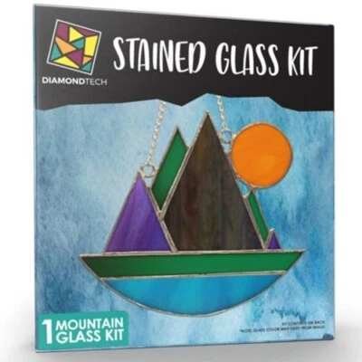 Studio Pro Pre-Cut Stained Glass Kit Mountains Make Your Own Stained Glass Art - Image 1 of 2