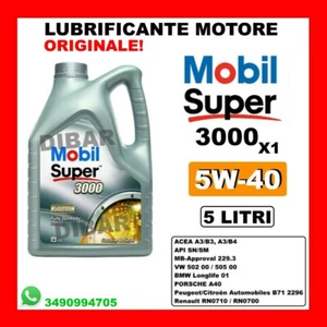 OLIO MOBIL SUPER 3000 X1 5W40 RENAULT RN0710 / RN0700 DA 5 LITRI ORIGINALE - Imagen 1 de 1