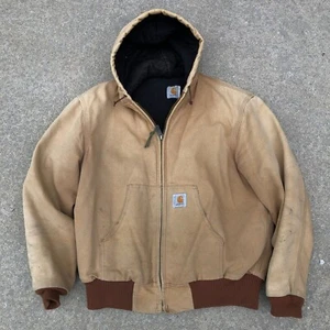 VTG Carhartt canvas work jacket coat Mens Large or XL Sun Faded Distressed J130? - Picture 1 of 8