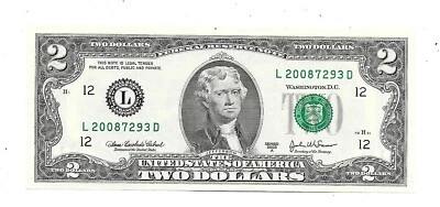 $2 2003-A Cabral/Snow San Francisco LD 2008 Start  GEM Crisp Unc. - Image 1 of 2