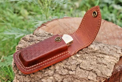 5" Vintage Dark Brown Sheath for Buck 110 Pocket Folding Knife Pouch Cover - Image 1 of 3
