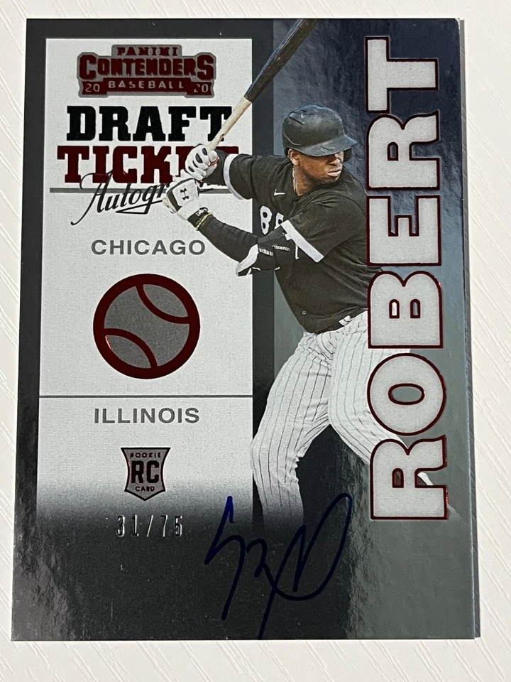 Luis Robert 2020 Panini Contenders Rookie Auto Autograph Red Foil 31/75 - Image 1 of 2