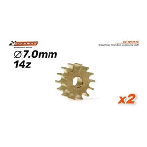Scaleauto SC-1097A70 Brass Pinion 14 tooth for 2mm motor shaft, ø7,0mm (x2) - Picture 1 of 1