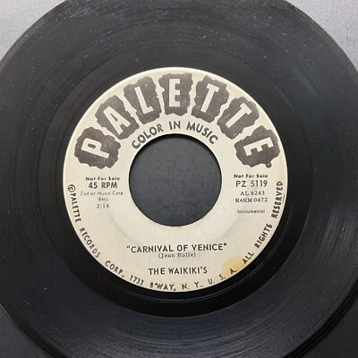 The Waikiki's, Carnival Of Venice / The Shadows, Promo, 7" 45rpm, Vinyl VG+ Foto 1 de 2