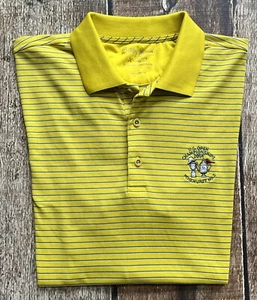 BOBBY JONES X-H20 POLO SHIRT PGA US OPEN PINEHURST NO 2 YELLOW STRIPED MENS L - Picture 1 of 7