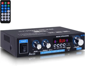 AK35 200W Stereo Audio Amplifier Bluetooth 5.0 2.0 Channel Mini Receivers With - Picture 1 of 1