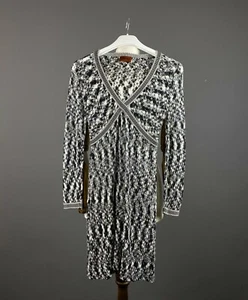 MISSONI Multicolor Abstract Zig Zag Long Sleeve Bodycon Wrap Dress - Picture 1 of 9