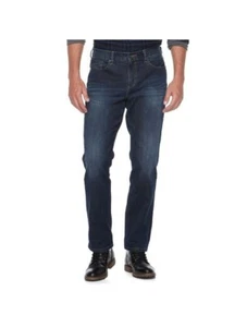APT 9 Jeans Uomo 46X30 Blu Scuro Premier Flex Elasticizzato Denim Gamba Dritta Nuovo con etichette - Foto 1 di 5