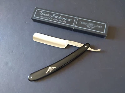 Friedr. Maquinilla de afeitar recta Schlemper 92 Focus 6/8 Solingen-Merscheid Alemania en caja Foto 1 de 4