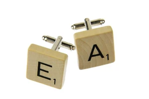 Scrabble Manschettenknöpfe ABC Initialen Miniblings Q+ WUNSCHBUCHSTABEN - Bild 1 von 4