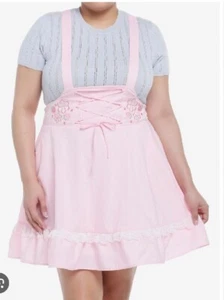 Falda Suspendedora Sweet Society Hot Tiopic Rosa Sakura con cordones de alto desperdicio talla 2XL - Imagen 1 de 8