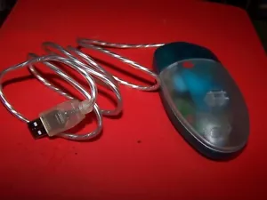 Translicente de mouse USB MacAlly iMoujse transparente y azul - Imagen 1 de 1
