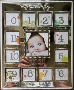 Magic Years® My 1st Year 12 Photo Frame; Silver; Month Subtitles Embossed; NIB