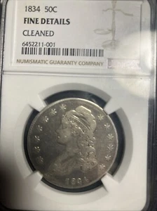 1834 capped bust half dollar Fine Detail Cleaned - Picture 1 of 7