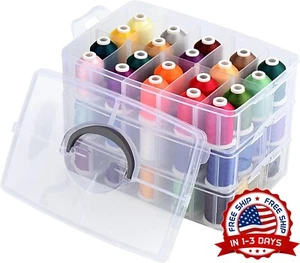 Kit de Hilos de Bordar de Poliester en 63 Colores para Maquinas de Coser NEW US - Picture 1 of 8