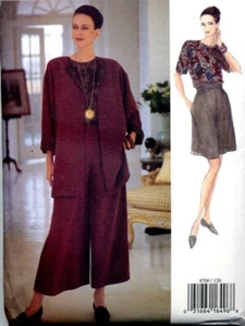 Cut Sewing Pattern Ladies Wide Leg Elastic Pants Shorts Pull on Top jacket 12-16 - Picture 1 of 2