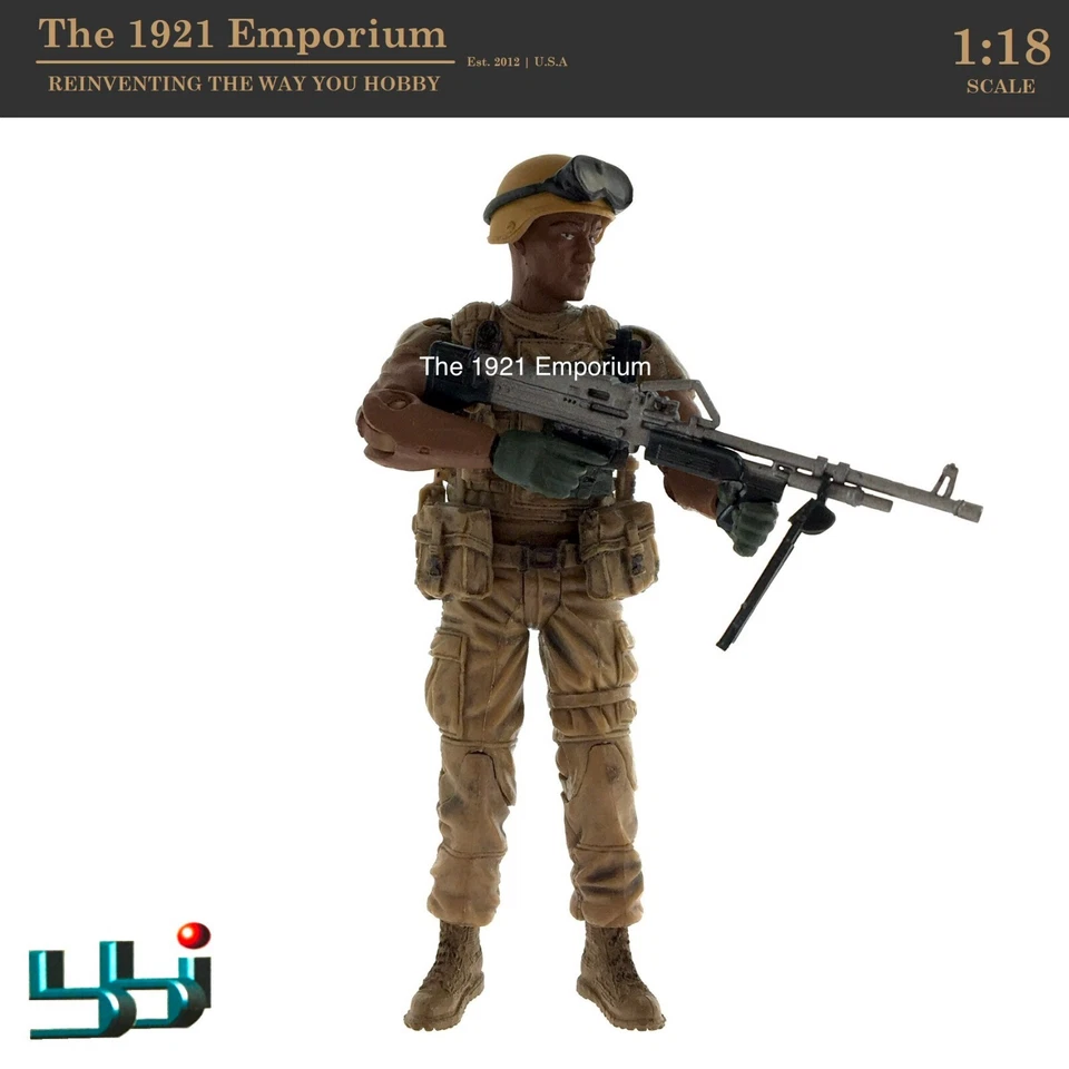Figura de artillero SAW Blue Box Toys BBi Elite Force Modern USMC US Marine Corps 1:18 Foto 1 de 3