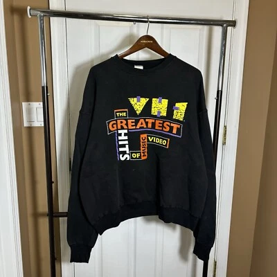 Sudadera de Colección Años 90 VH1 Cuello Redondo Música Promo Hip Hop Rap Negra Para Hombres XL MTV Foto 1 de 4