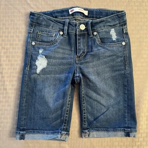 Youth Girls Levi’s Bermuda Cuffed Jean Shorts Size 7 Reg - Picture 1 of 4
